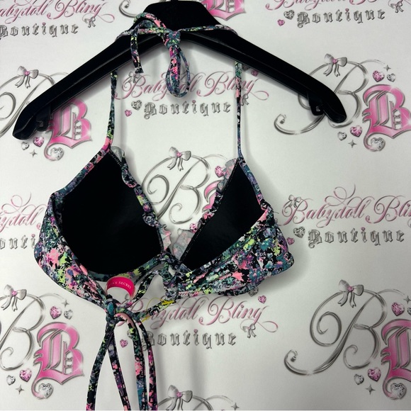 Victoria secret bathing suit bikini top splattered neon colored rainbow 🌈 swim - Picture 5 of 10